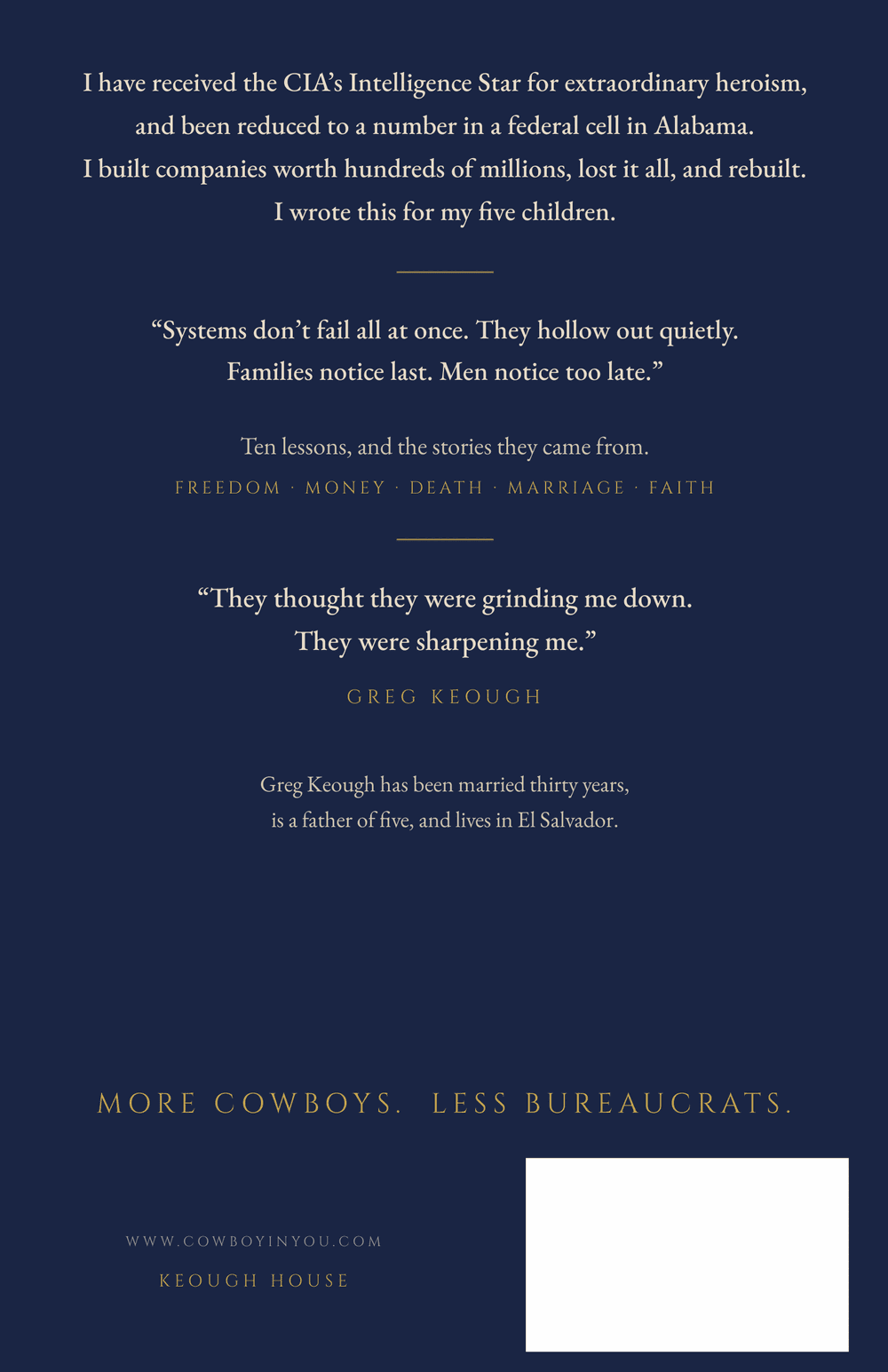 The Cowboy In You by Greg Keough, back cover